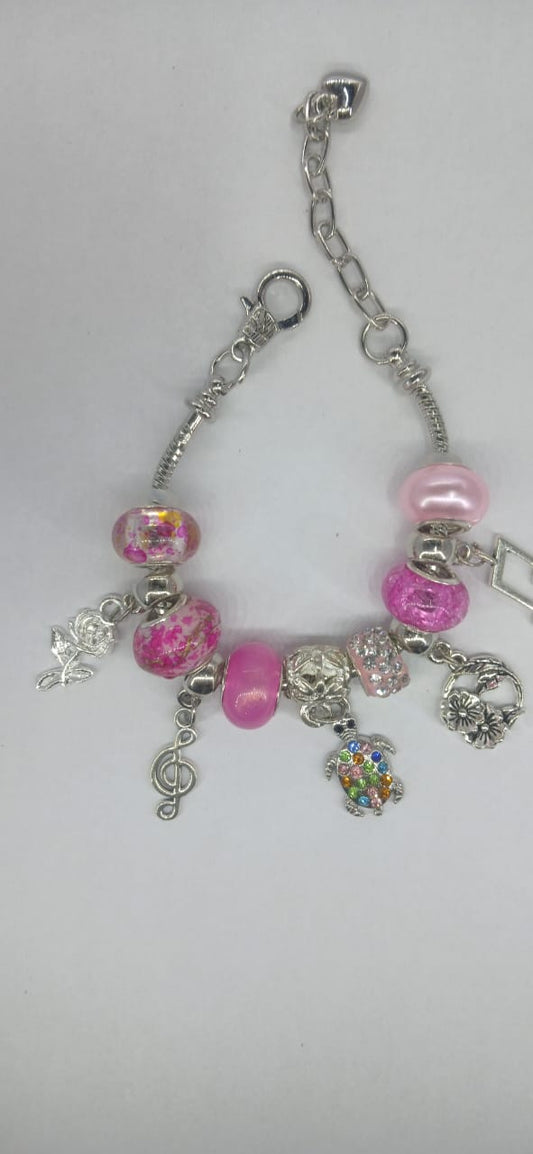 B Tickled Pink Charm Bracelet