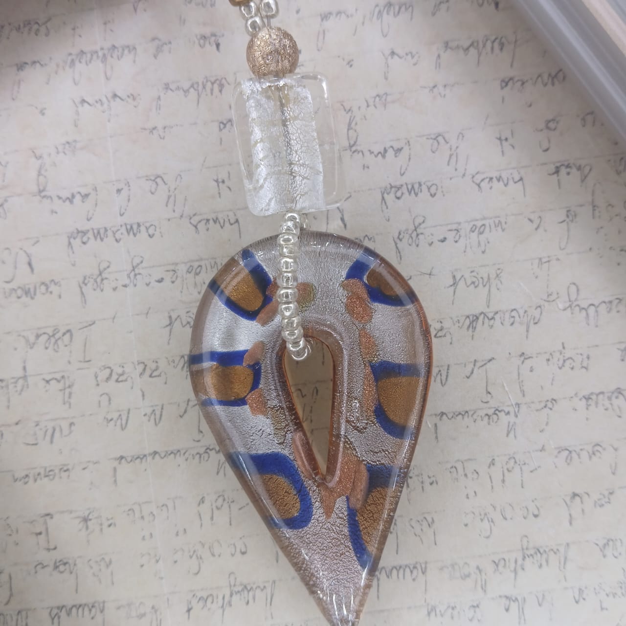 Celestial – Glass, Resin & Wood Double Necklace Set