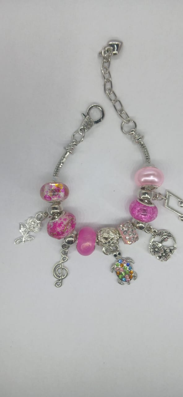 B Tickled Pink Charm Bracelet