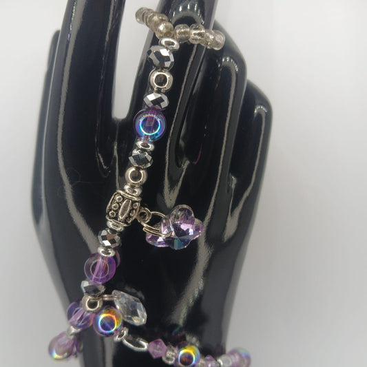 Ring Bracelet: Purple Butterfly