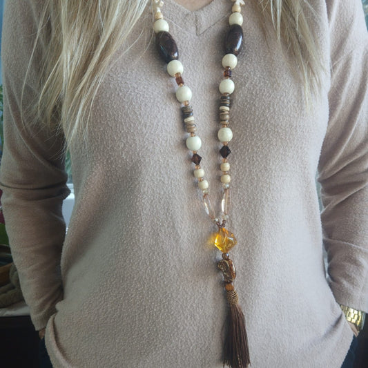 Raw Earth — The Tassel Drop Necklace