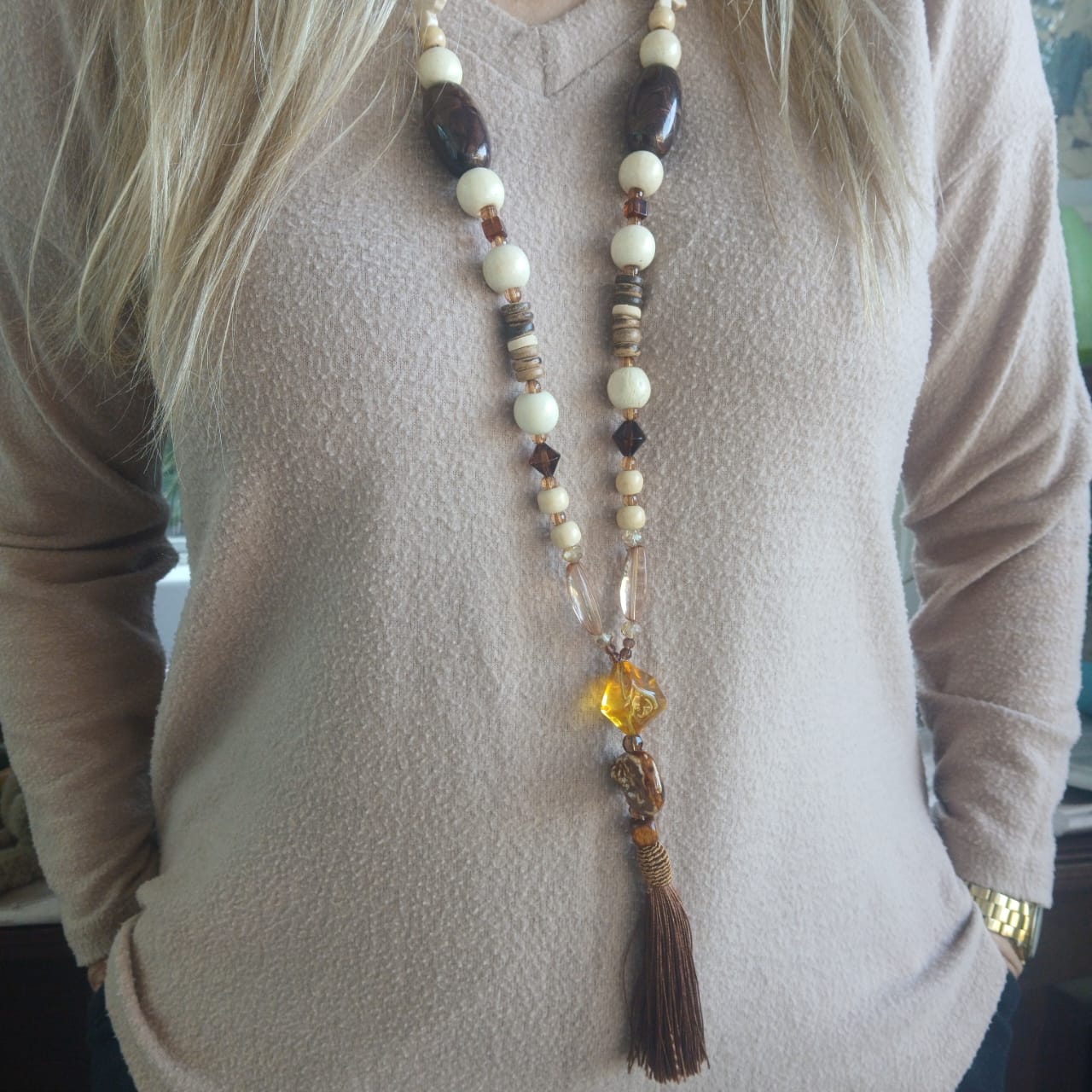 Raw Earth — The Tassel Drop Necklace
