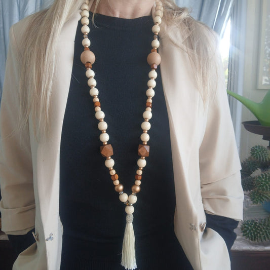 White Chocolate — Boho Statement Long Necklace