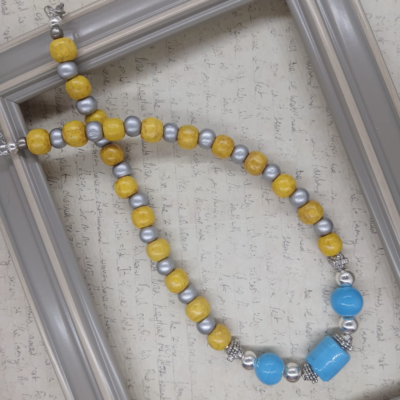 Sky Blue and yellow choker