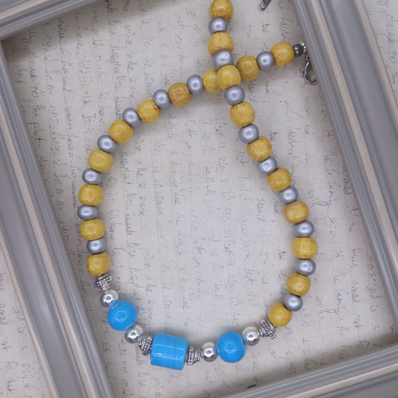 Sky Blue and yellow choker