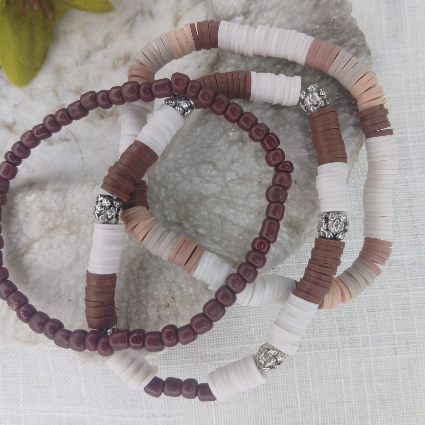 WolfPack Wrist Stack - Trendy Wood, Seed, and Glass Accessory to Elevate Your Style