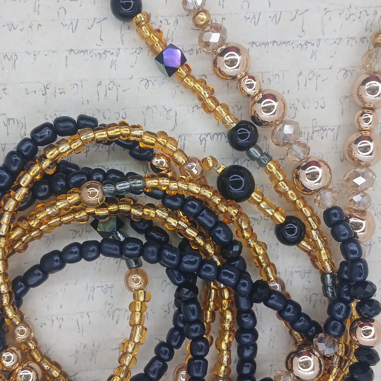 Glorious Hematite & Crystal Double Lariat Necklace Set | 110cm
