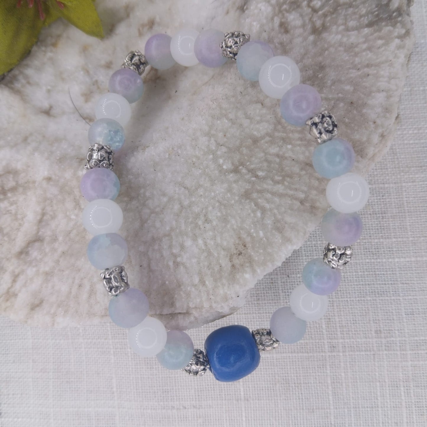 Heaven Wrist Stack - Stunning Bracelet Set in Hues of Wood, Sky, and Heaven