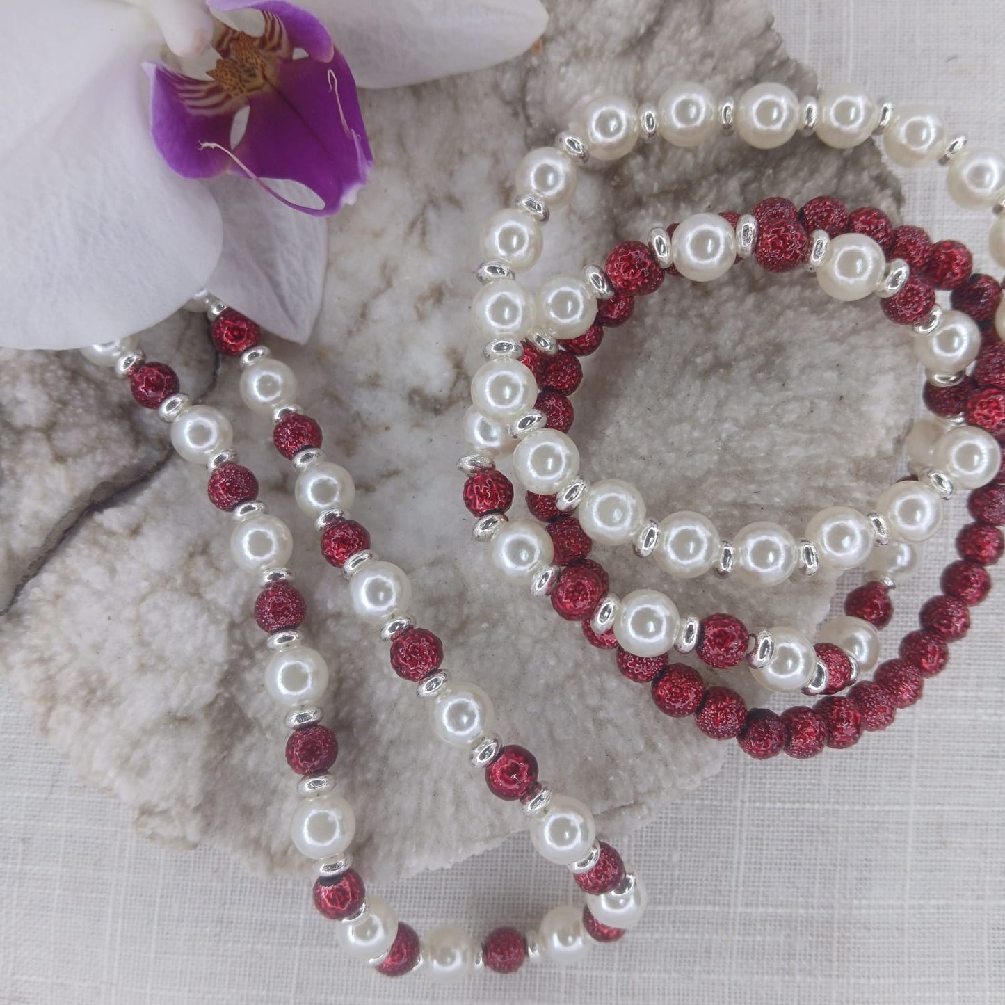 Necklace and Bracelet combo:  Pearl B my Valentine