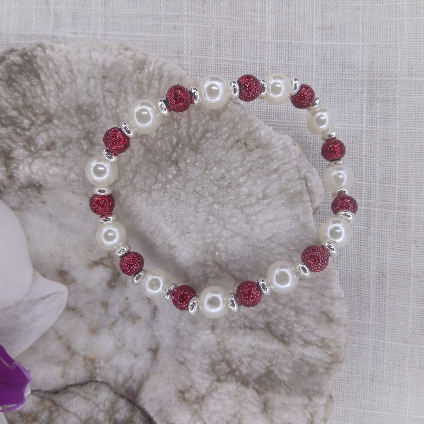 Necklace and Bracelet combo:  Pearl B my Valentine