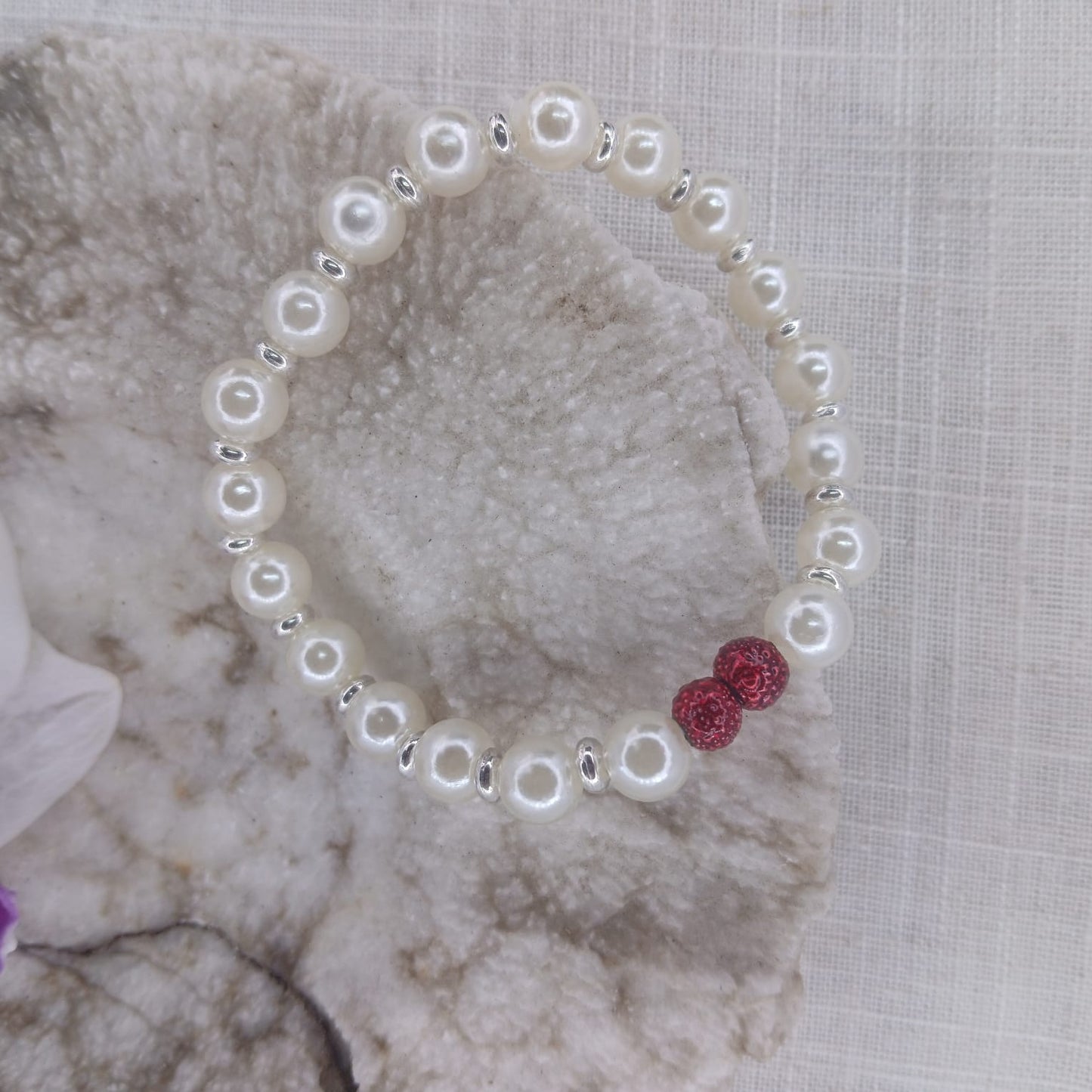 Necklace and Bracelet combo:  Pearl B my Valentine