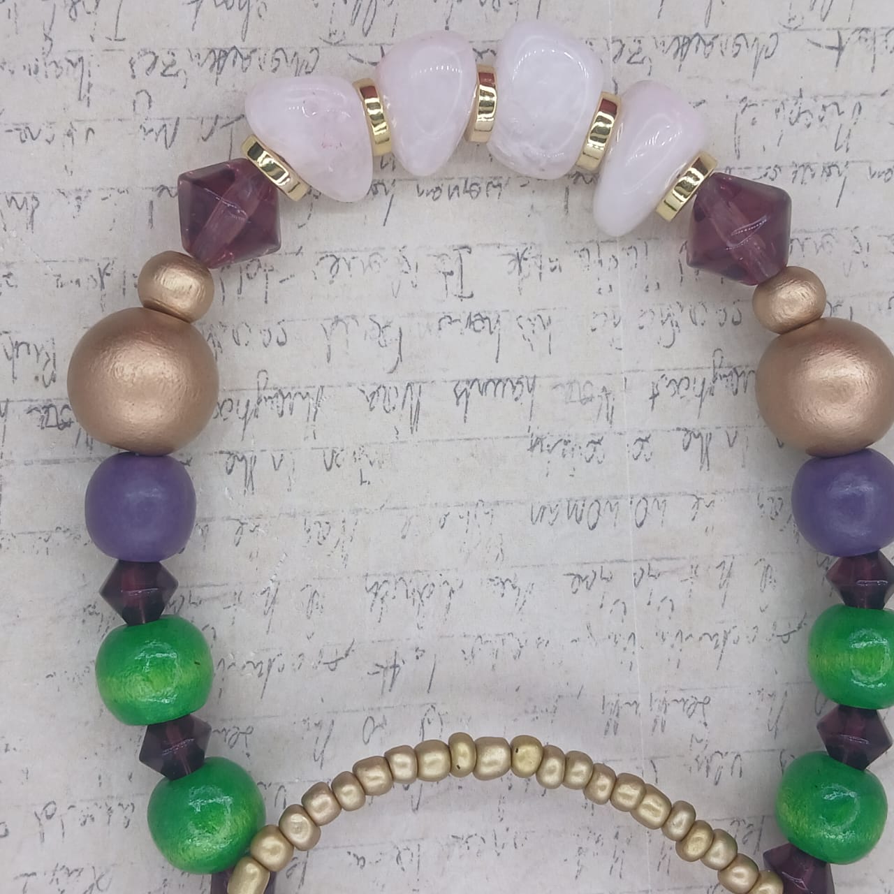 Rose Quartz Rainforest | Handcrafted Gemstone Necklace | 64cm