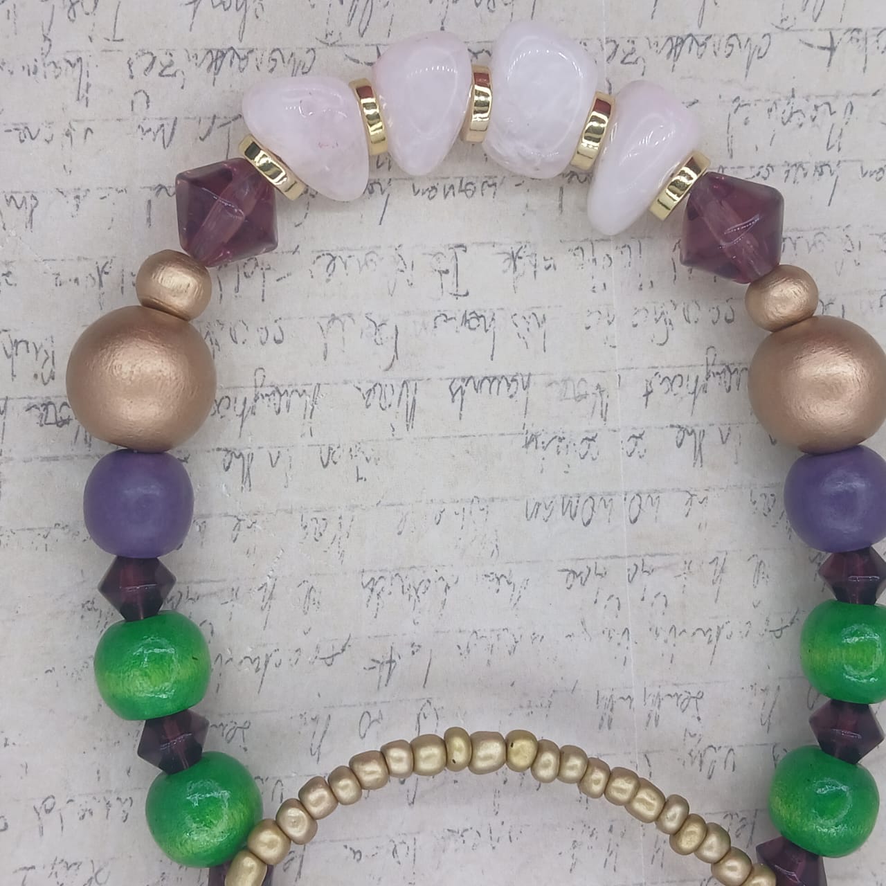 Rose Quartz Rainforest | Handcrafted Gemstone Necklace | 64cm