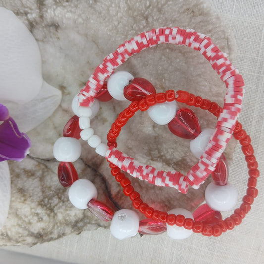 Red Hot Bracelet Wrist Stack