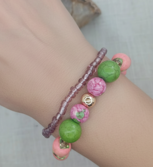 Rose Rain Flower Jasper Bracelet