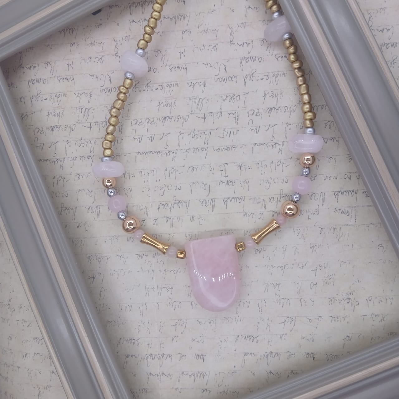 The Heart Warrior – Rose Quartz & Hematite Necklace