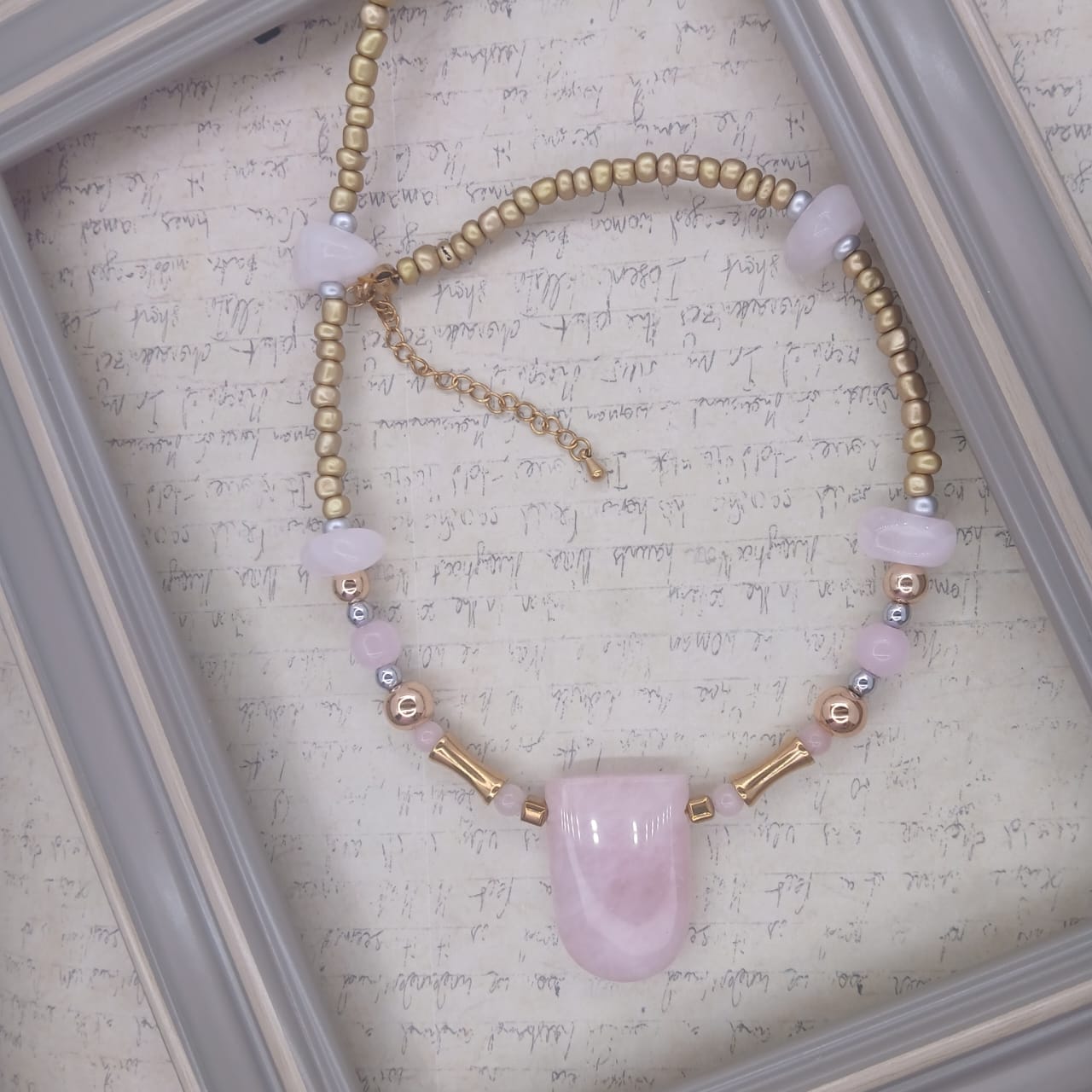 The Heart Warrior – Rose Quartz & Hematite Necklace