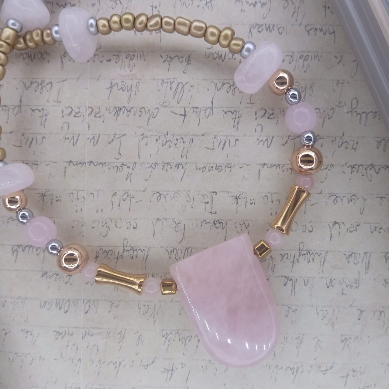 The Heart Warrior – Rose Quartz & Hematite Necklace