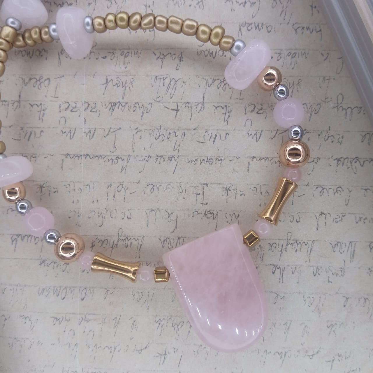 The Heart Warrior – Rose Quartz & Hematite Necklace
