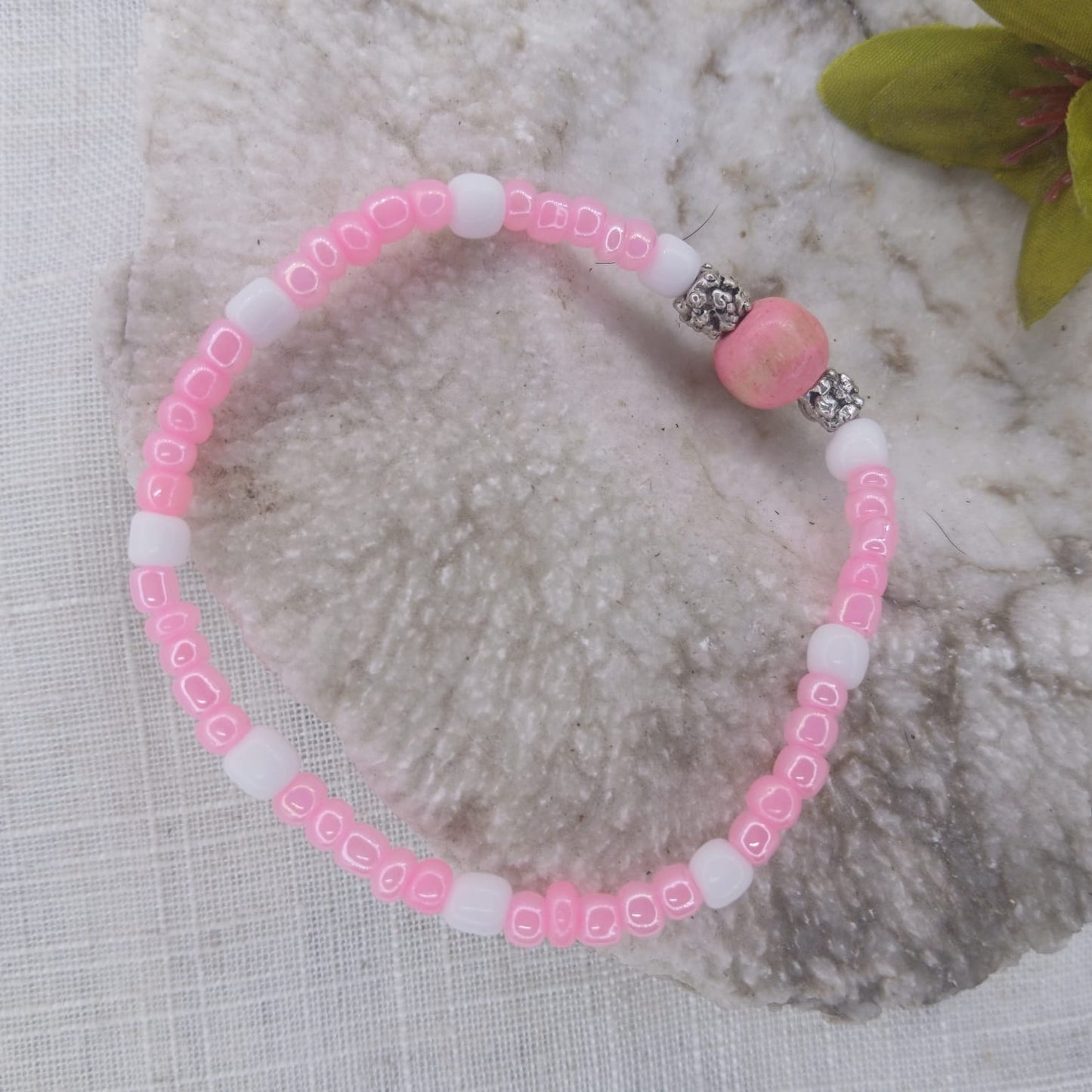 Strawberries and Cream Bracelets - 3 Bracelet Wrist Stack