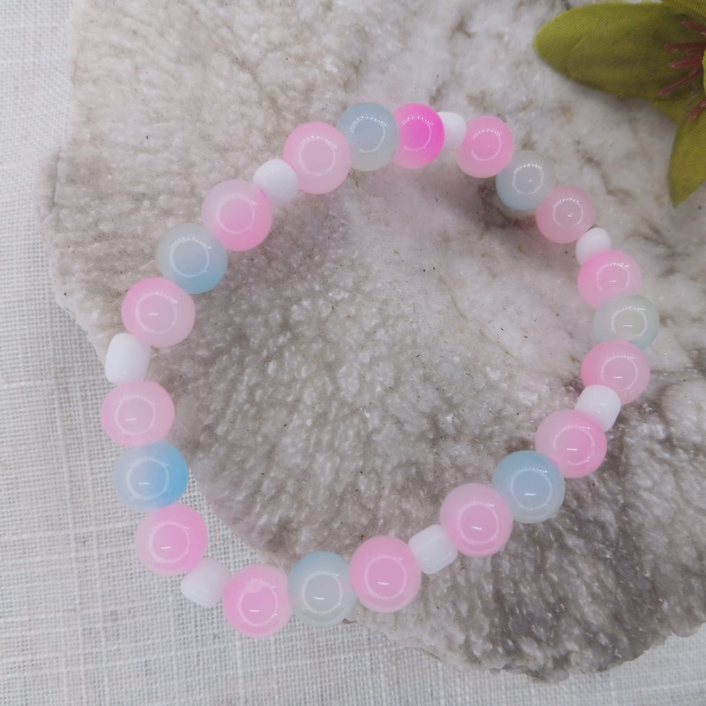 Strawberries and Cream Bracelets - 3 Bracelet Wrist Stack