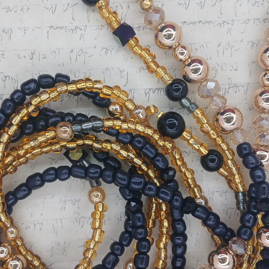 Glorious Hematite & Crystal Double Lariat Necklace Set | 110cm