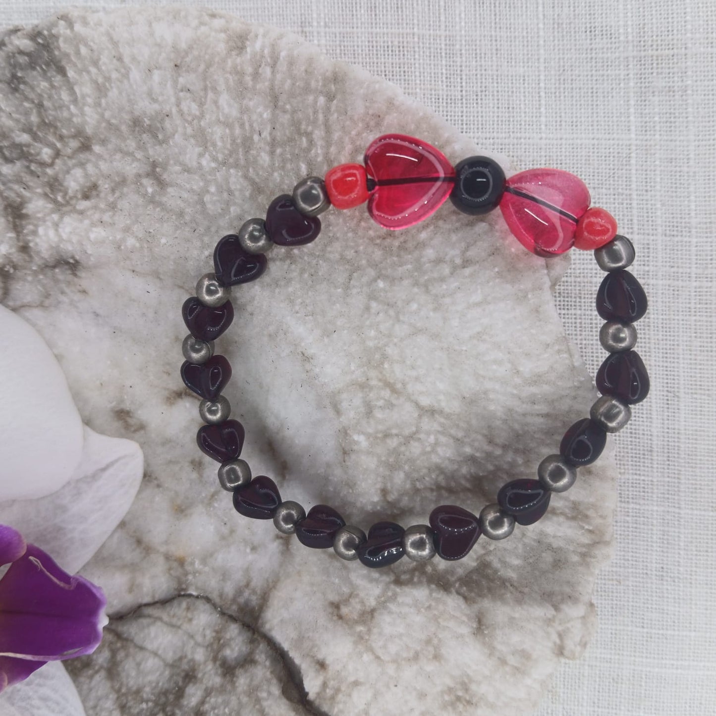 Pure Heart combo: Necklace and wrist stack